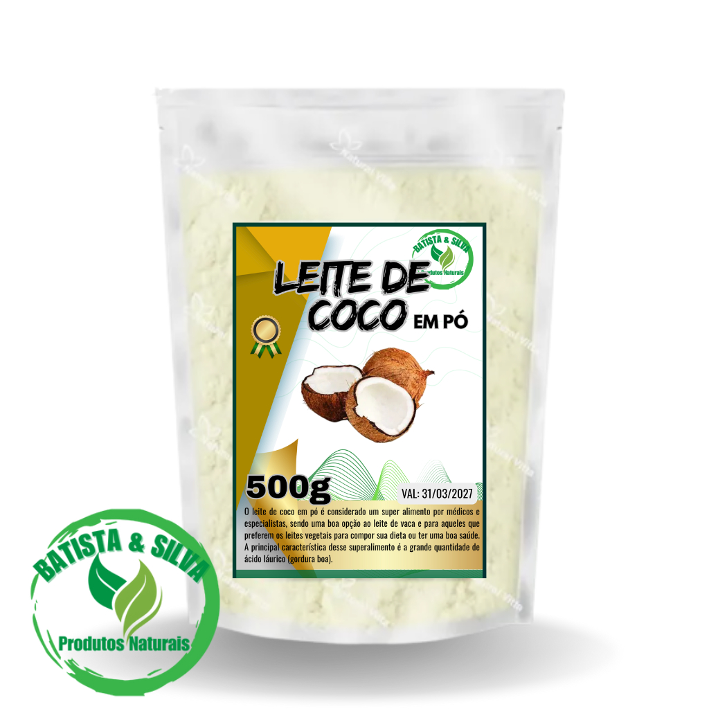 LEITE DE COCO 500g (rico em Cálcio, Ferro, Magnésio, Potássio e Zinco)