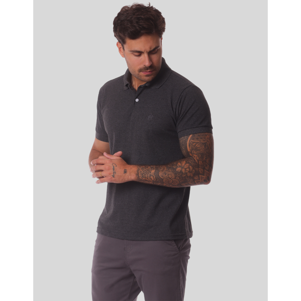 Camisa Gola Polo Masculina Piquet Premium Lisa Algodão