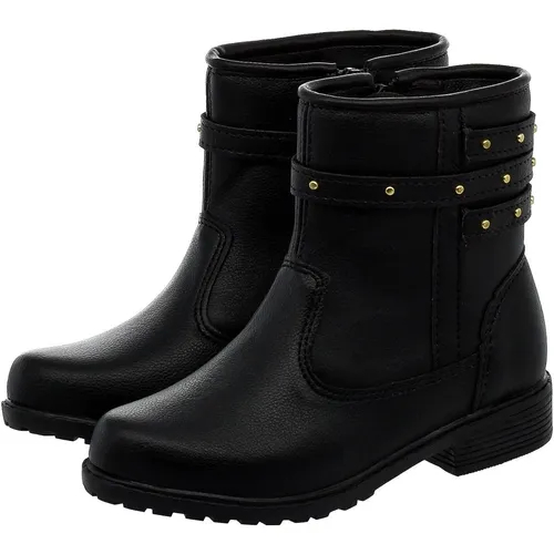 Bota Infantil Menina Zíper Com Detalhe Em Cravinho feminina