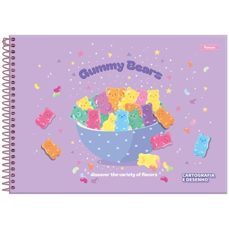 Caderno de desenho Capa Dura Sugar Rush | FORONI 80 FOLHAS