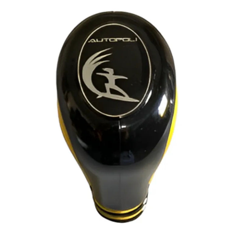 Manopla Bola De Câmbio Esportiva Autopoli Surf Tuning Universal Preta E Amarela