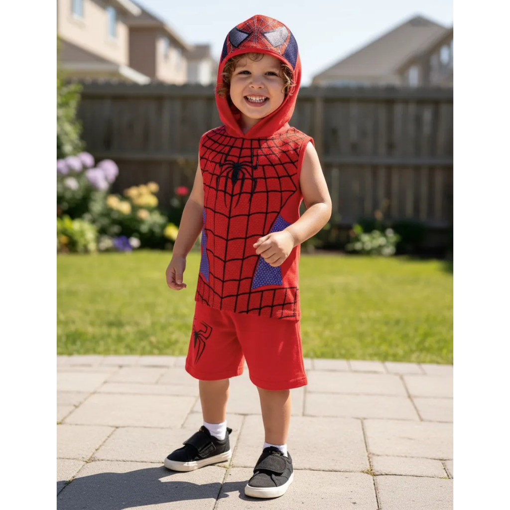 Conjunto Infantil Short E Camiseta Do Homem-aranha Envio Já!