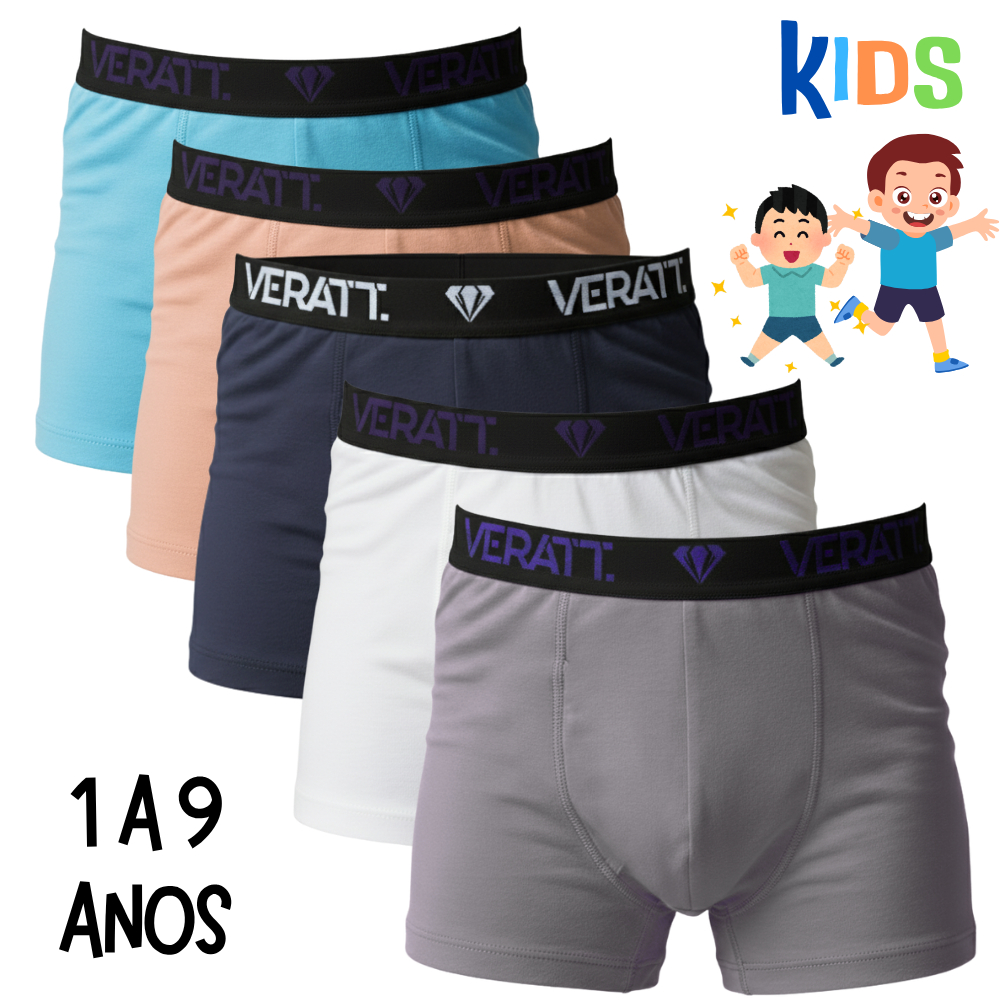 Kit 3 ou 5 Cuecas Boxer INFANTIL Menino 100% Algodão em Oferta na Shopee
