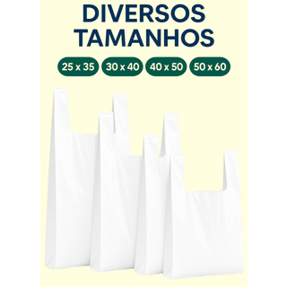 Kit 1000 Sacolas plásticas 25x35 30x40 40x50 50x60 Branca com 1000 unidades Frete grátis em Oferta na Shopee