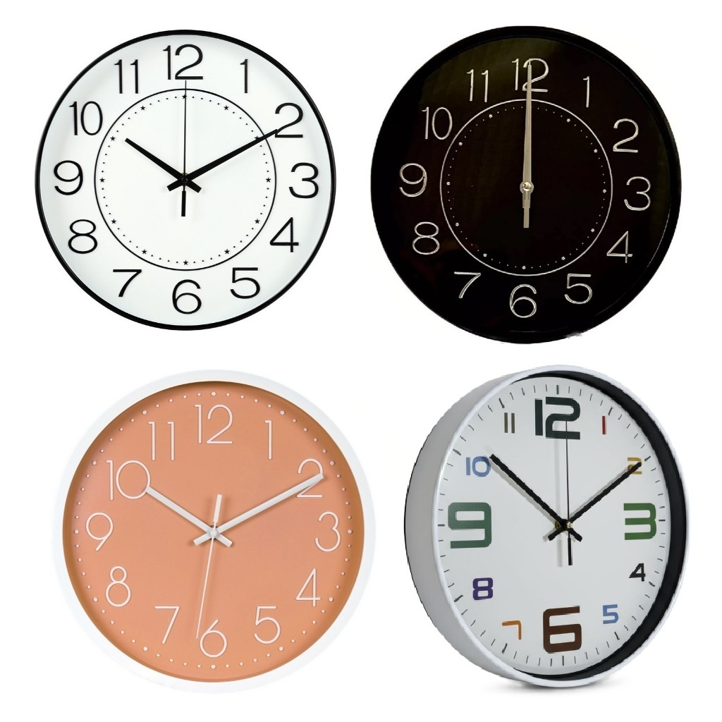 Relógio de Parede Preto Ou Branco 25cm Silencioso Design Moderno Sala Quarto Escritório Cozinha em Oferta na Shopee