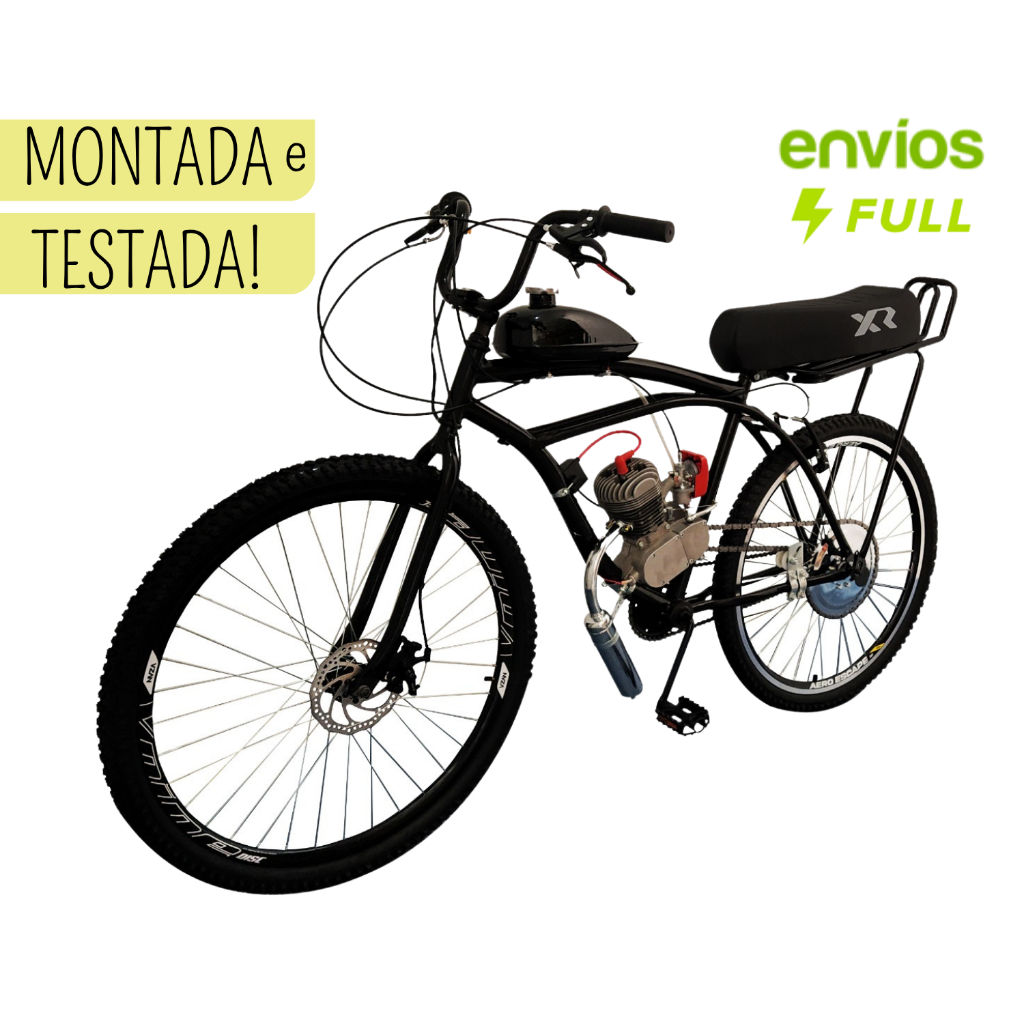 Bicicleta Motorizada 80cc Caicara Banco Xr Freio Disco Rocket MONTADA E TESTADA