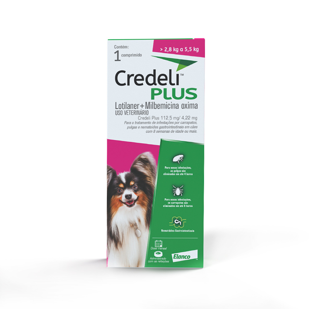 Credeli Plus 112,5 mg Cães 2,5 a 5,5 kg 1 Comprimido