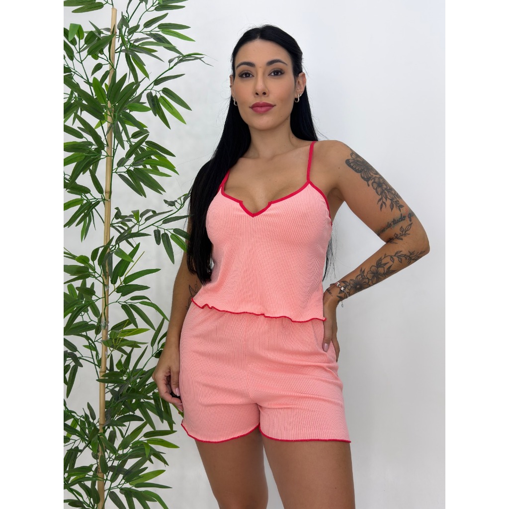 Short Doll Canelado Feminino em Oferta na Shopee