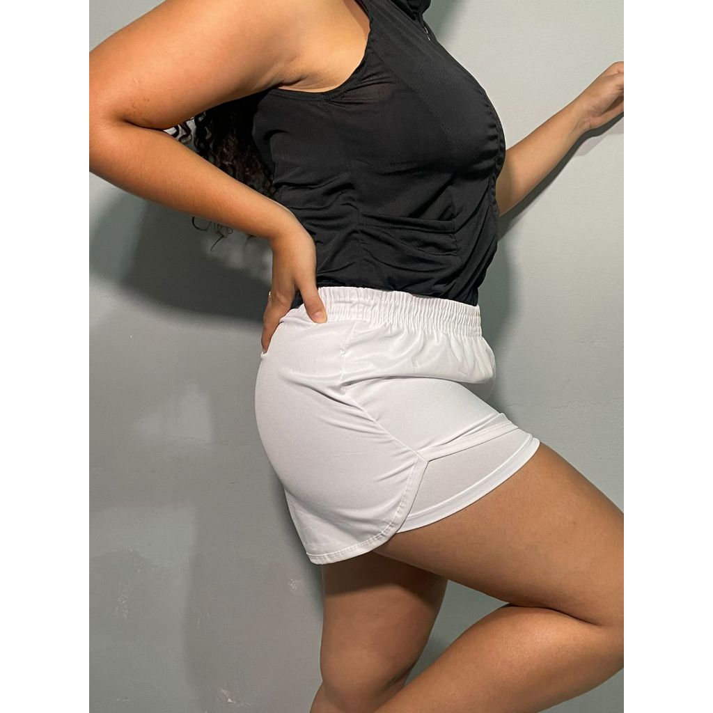 Short Compressão 2 em 1 feminino para academia caminhadas e corridas