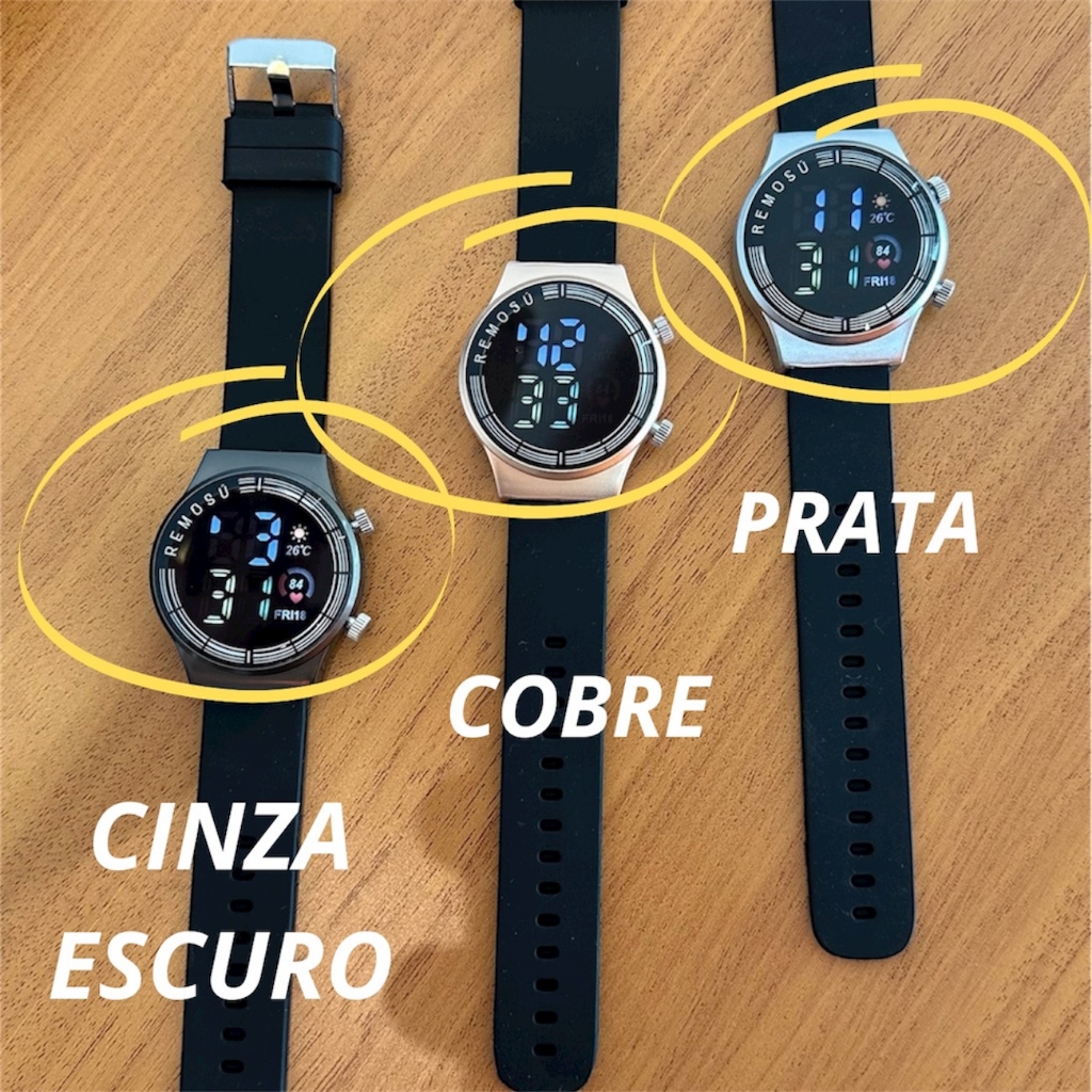 Relógio Digital Em Led Colorido Masculino Feminino Moderno com Pulseiras de Silicone Moda Esportivo Militar