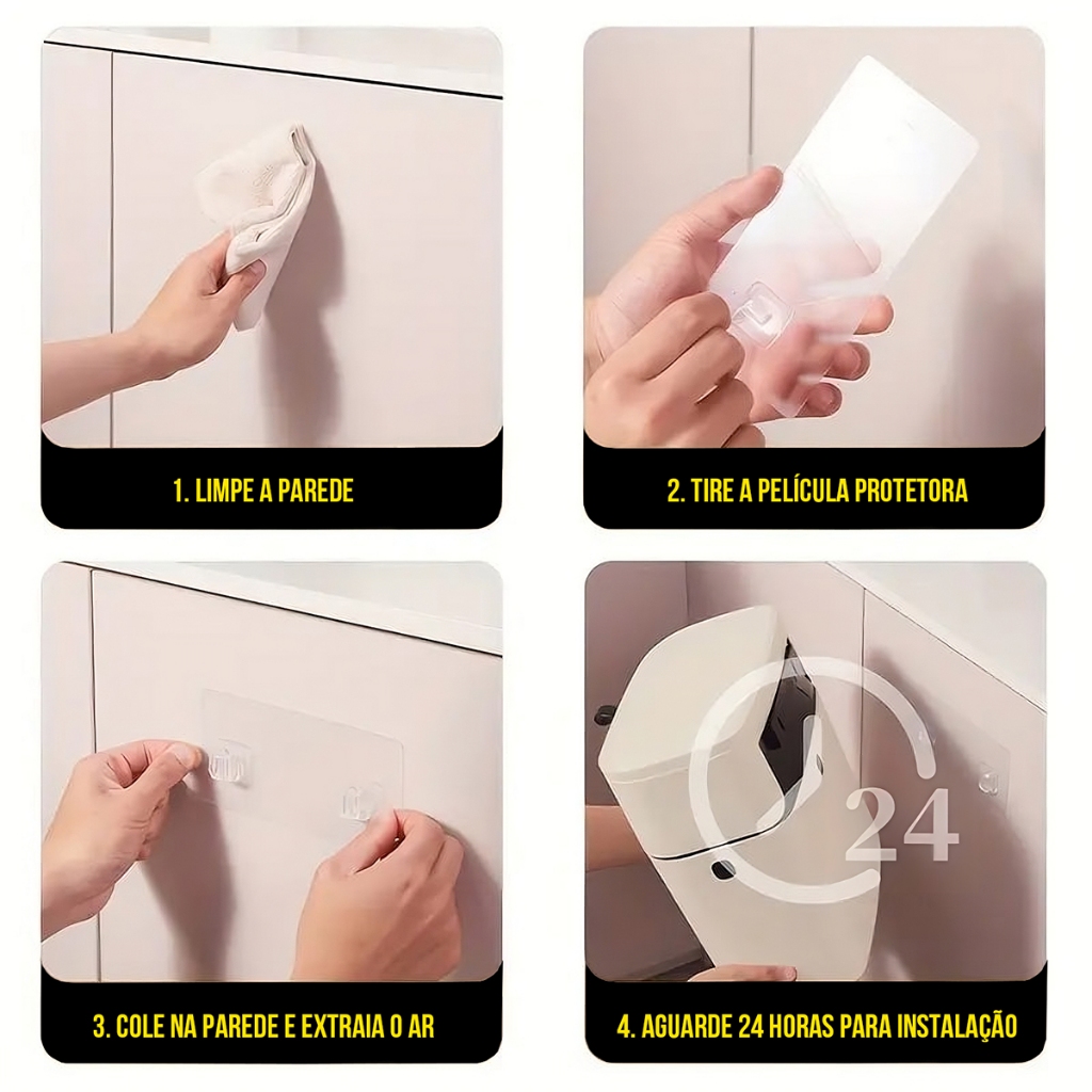 Lixeira Suspensa Retrátil Com Gancho 9L Branco Creme Para Cozinha Pequena Portátil E Compacta