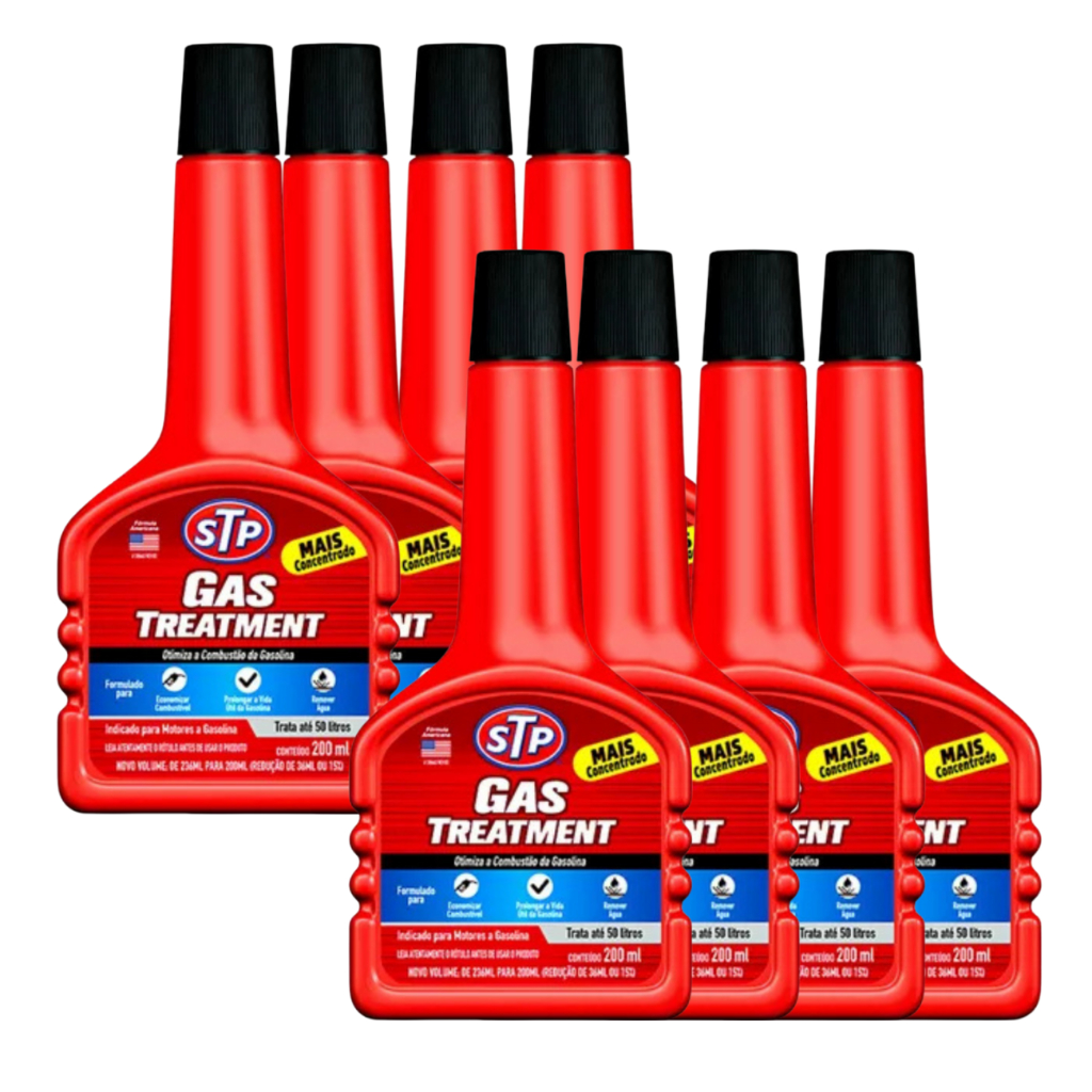 Kit 8 Aditivo Gas Treatment Limpeza Combustivel Gasolina St-2050 200ml