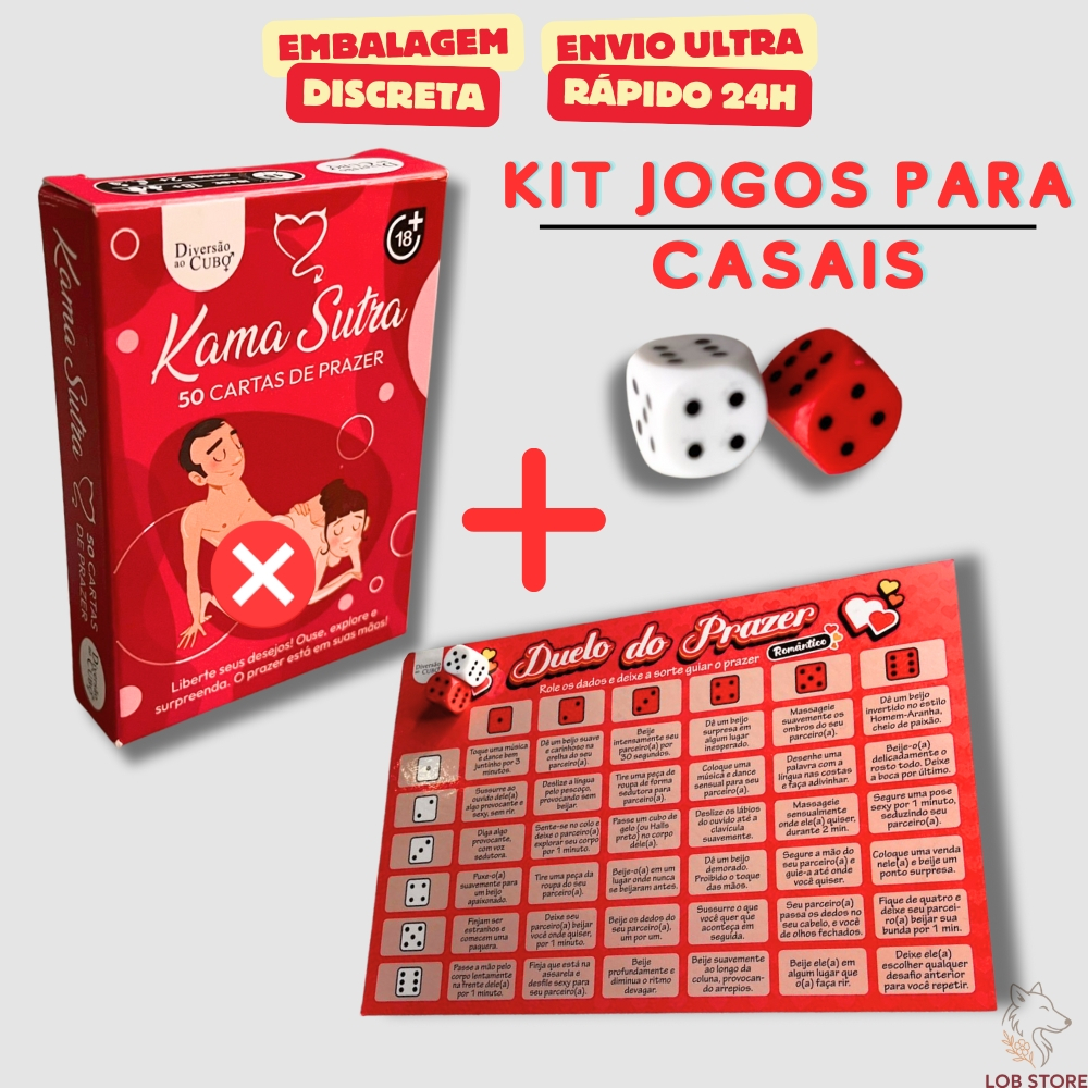 Kit Jogo Tabuleiro Erótico Duelo do Prazer 36 Desafios 2 Dados + Baralho Jogo Kama Sutra 50 Cartas em Oferta na Shopee