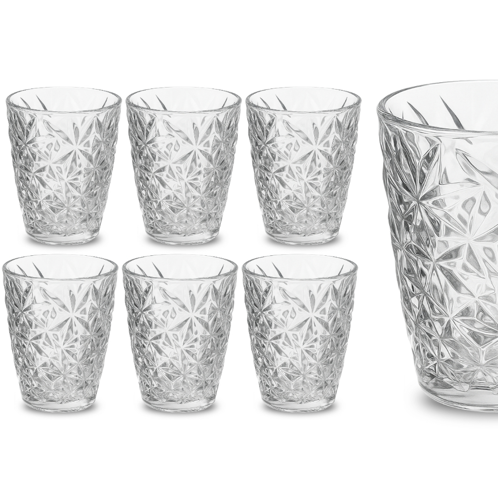Jogo 6 Copos Milano 3D 300ml Vidro Grosso Luxo