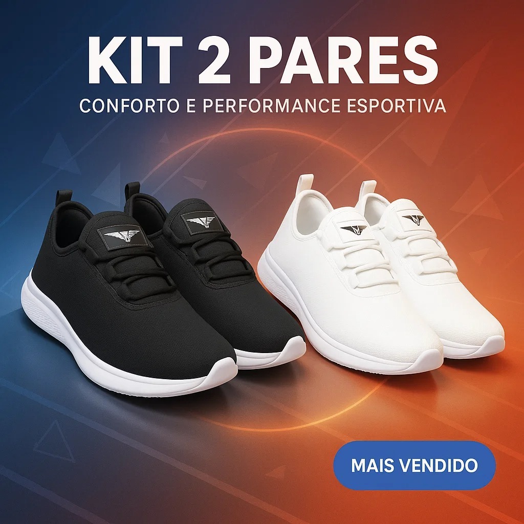 KIT 2 PARES Tênis Feminino Esportivo Caminhada Corrida Academia Confortável Amortecedor Diário 34-44