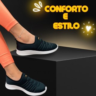 Tênis Meia Flexível Esportivo Casual Confortável Calce Fácil