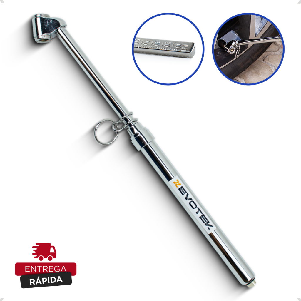 Calibrador De Pneu Profissional 150 Libras Manual Portátil Para Carro Moto Caminhão Oficina Mecânica