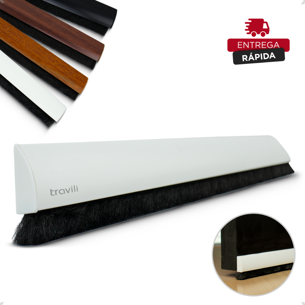 Protetor Veda Porta Escova Adesivo 80cm Anti Insetos Poeira Baratas Bichos Isolante Fresta Durável em Oferta na Shopee