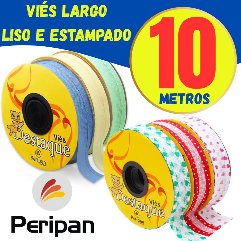 05 OU 10 METROS Viés Destaque - Largo 35mm Liso e estampado - Ref. 9000 5 METROS/10 METROS em Oferta na Shopee