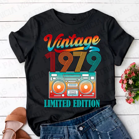 Camiseta Algodão Limited Edition 1979 T-shirt Básica Confortável Estampa Estilo Retrô personalizado