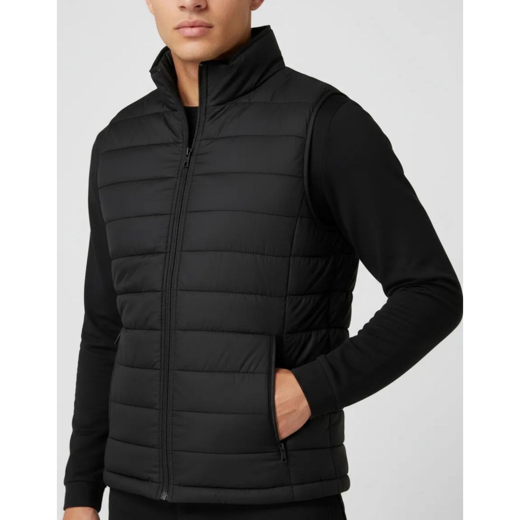 Colete Puffer Masculino e Feminino Acolchoado Ipermeável 2 Bolsos Jaqueta Bobojaco Estiloso Inverno Corta Vento Bomber