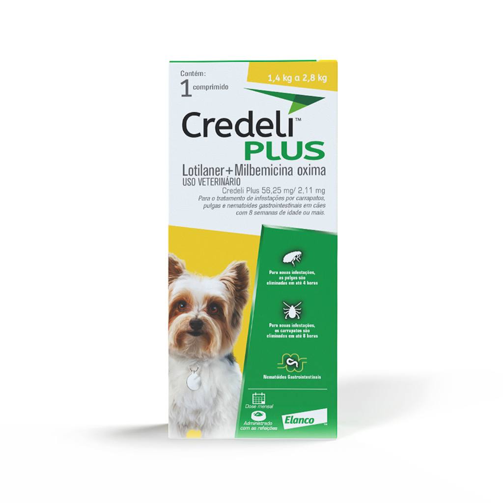 Credeli Plus 56,25 mg Cães 1,4 a 2,11 kg 1 Comprimido em Oferta na Shopee