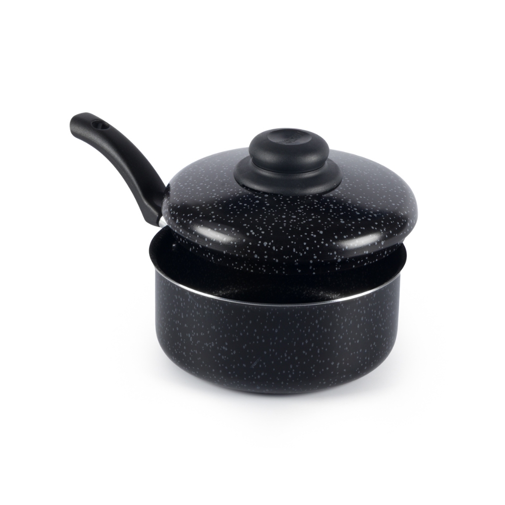 Panela Antiaderente Tampa De Aluminio 16Cm Preto Nacional em Oferta na Shopee