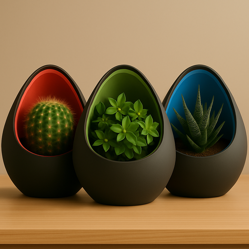 Vaso Decorativo Moderno em Formato de Ovo – Design Minimalista Colorido | Ideal para Suculentas, Cactos e Decoração