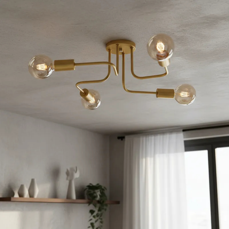 Luminária de Teto Sputnik 4 Braços Plafon em Aluminio Bivolt em Oferta na Shopee