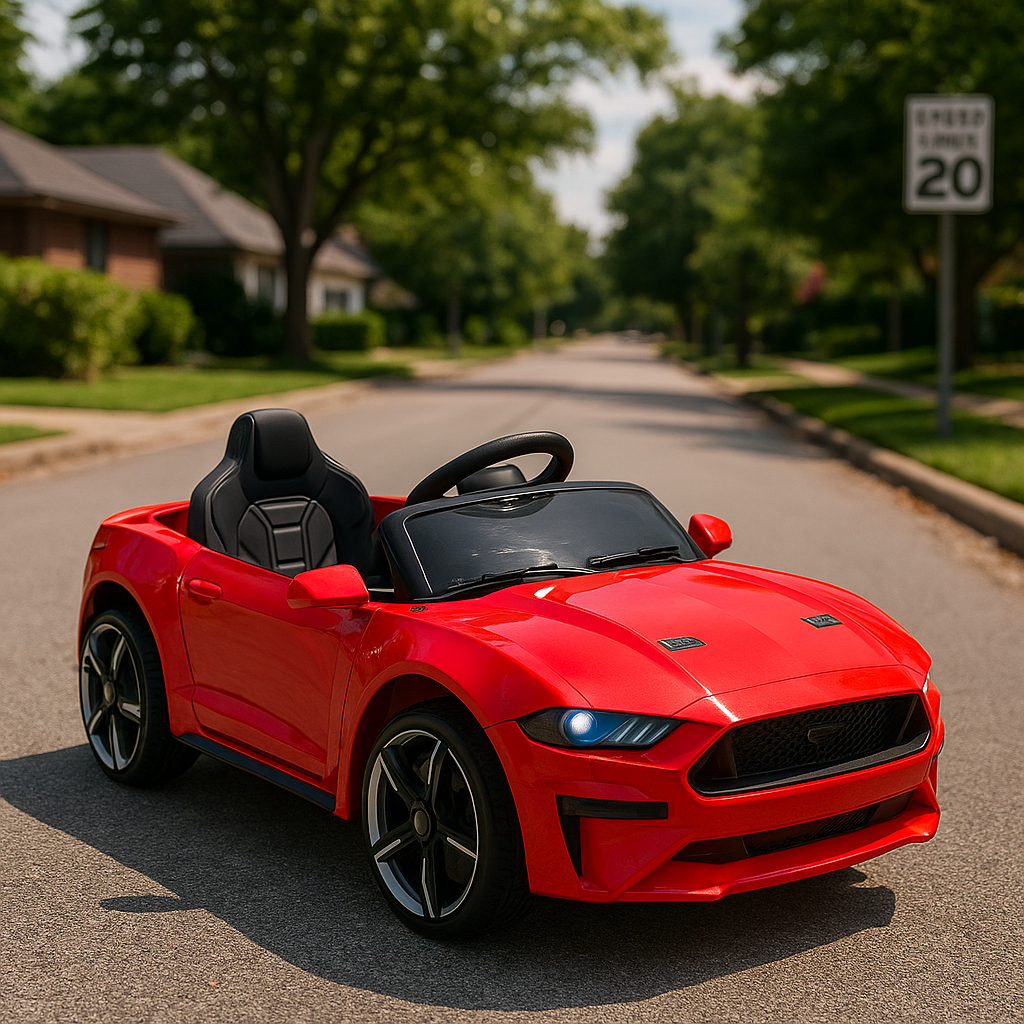 Mini Carro Elétrico Tipo Mustang Vermelho Com Controle Luz Som Voltagem Do Carregador 110v/220v em Oferta na Shopee