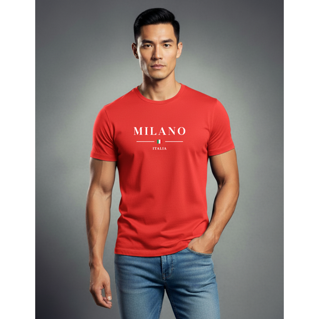 Camiseta Masculina Estampada Milano Grande 100% Algodão Premium