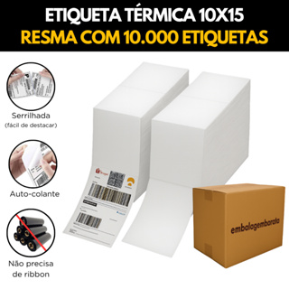10 mil Etiquetas Térmicas 10x15cm Formato Resma Barata em Oferta na Shopee
