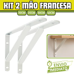 Kit 2 Suporte De Prateleira Cantoneira Mão Francesa Para Sustentar Prateleira