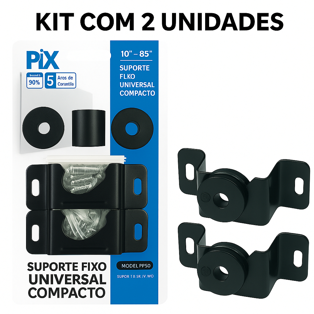 Suporte Universal Fixo Para TV e Monitor 10” a 85” Parede ou Painel LED LCD Smart 4K