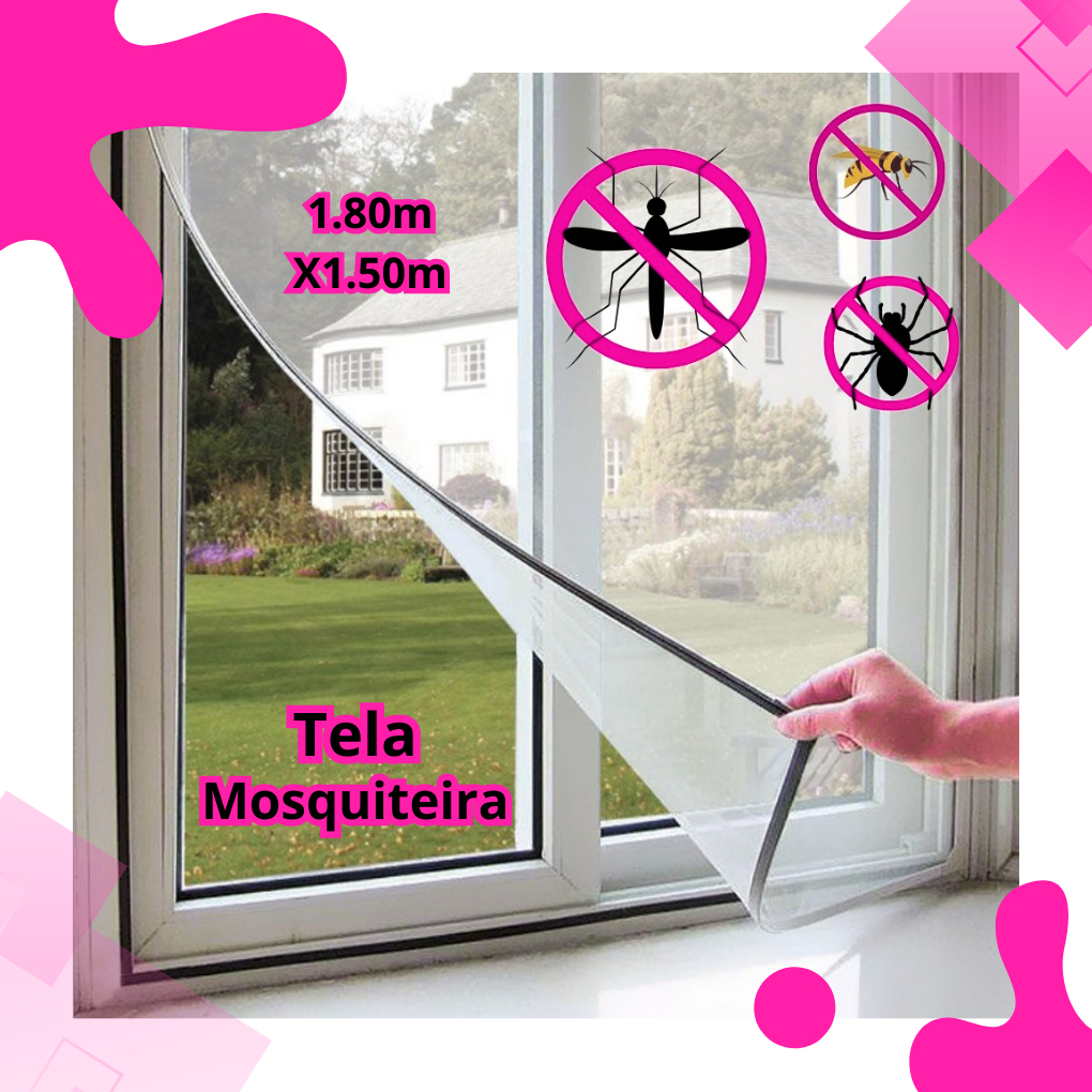 KIT 1/2/3/4 UNIDADES Tela Mosquiteiro 1 ,80mx1,50m Anti-inseto Mosquito Janela Com Autocolante em Oferta na Shopee