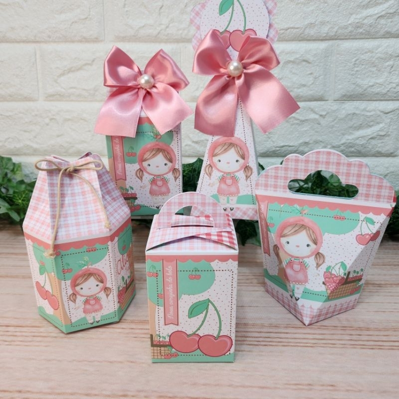 Cerejinha Rosa Kit Personalizado l Kit Festa l Lembrancinha l Aniversario l Caixinhas Personalizadas l Festa Infantil