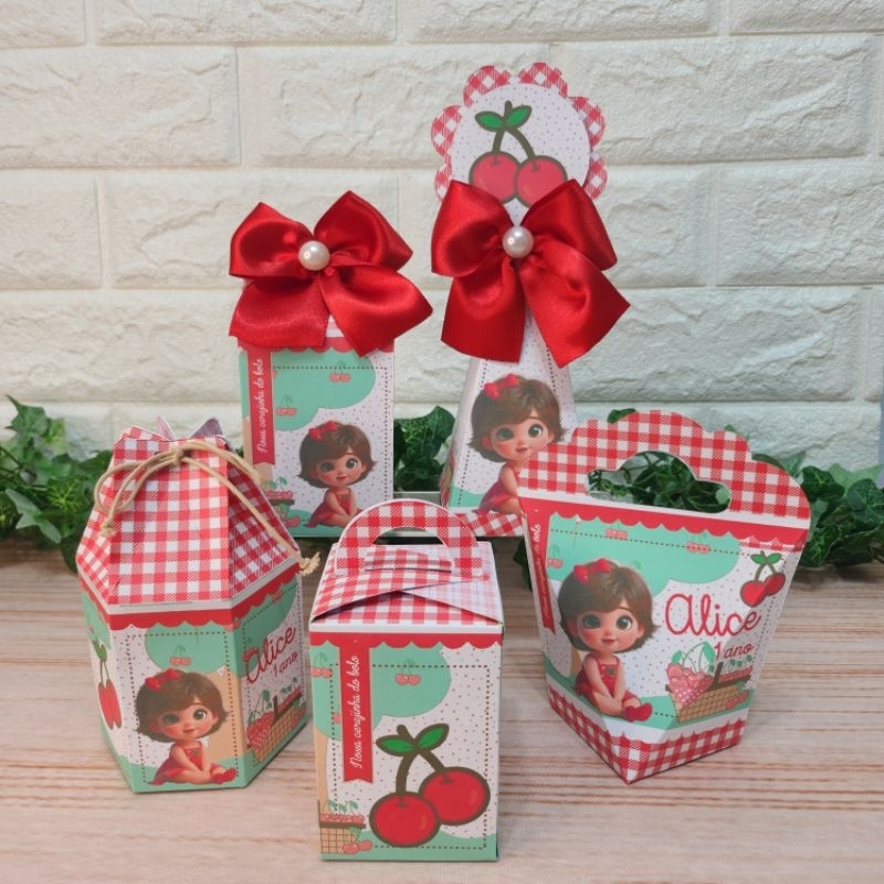 Cerejinha Vermelha Kit Personalizado Kit Festa l Lembrancinha l Aniversario l Caixinhas Personalizadas l Festa Infantil