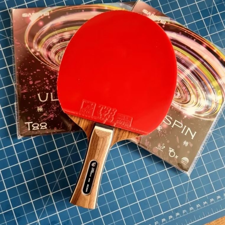 Raquete amadeirada de Tênis de mesa/ Ping Pong Profissional M3 Boer/ Sanwei T88 Ultraspin ITTF Clássica
