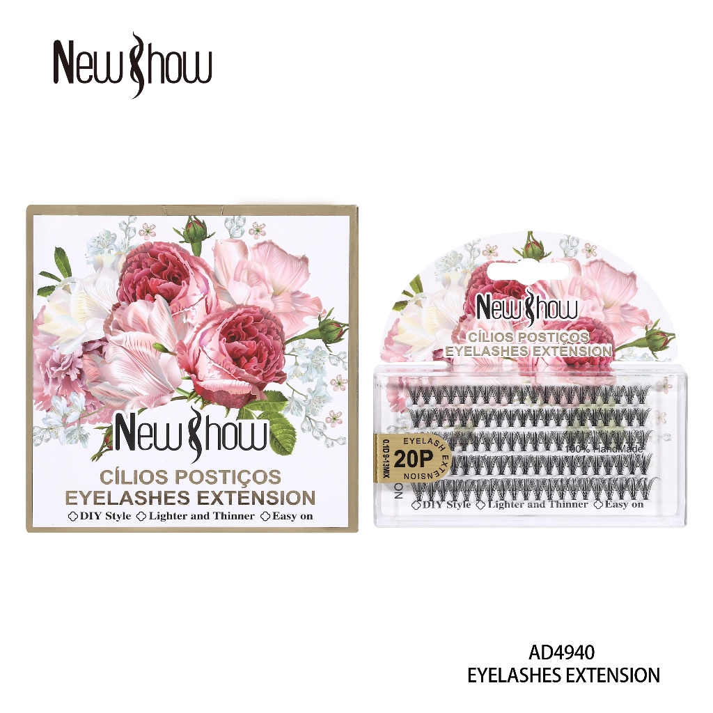 New Show KIT 100 Cílios Tufos Sem Nó Extensão de Cilios Alongamento/PACOTE MÚLTIPLO em Oferta na Shopee