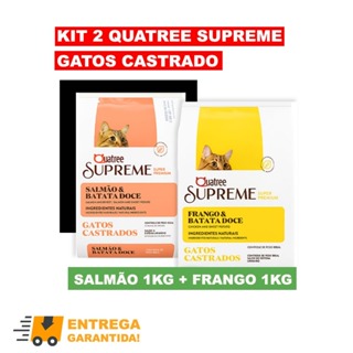 Ração Quatree Supreme Gatos Castrados Kit com 1kg de cada sabor (frango e salmao)-Envio Imediato em Oferta na Shopee