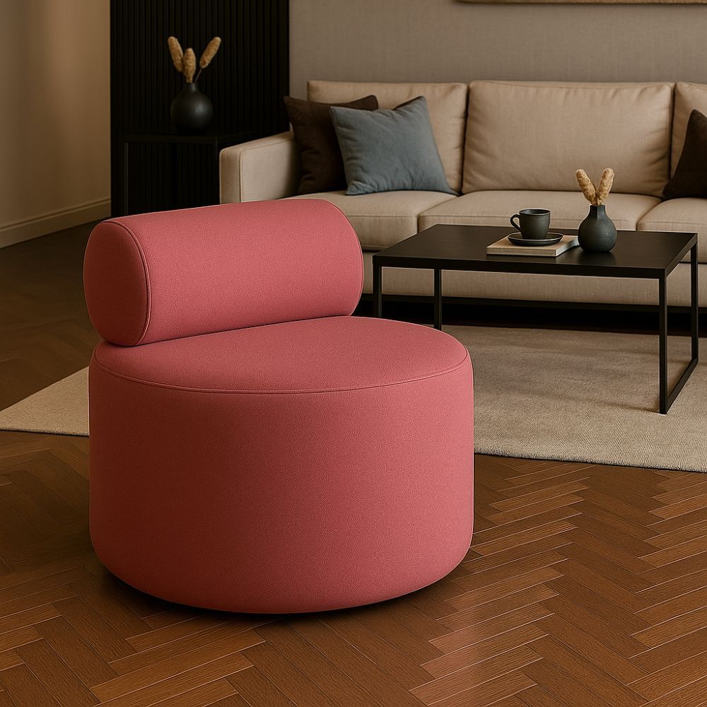 Poltrona Orgânica Viena Luxo Design Moderno Para Escritório Sala Recepção Tecido Suede Rose Rosa