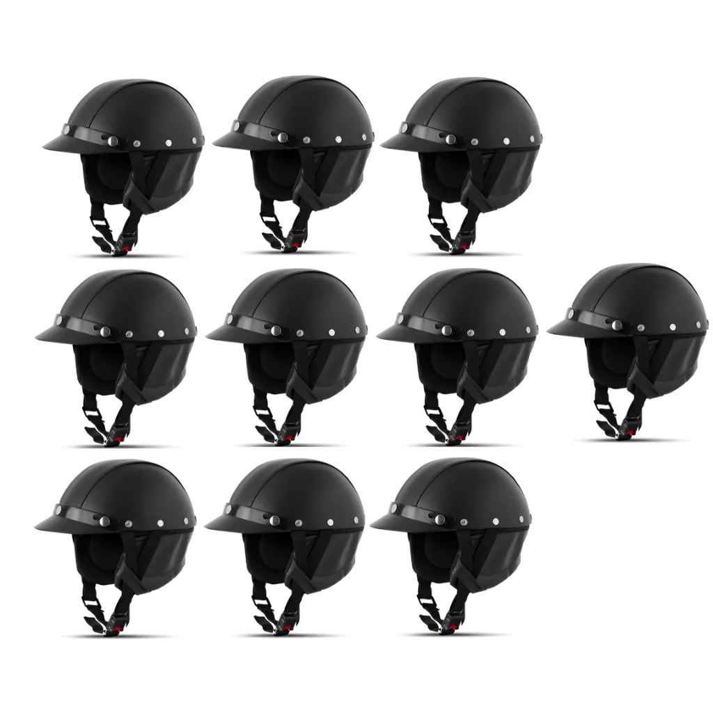 10 Capacetes Coquinho Scooter Elétrica Patinete Atacado Preto Sólido