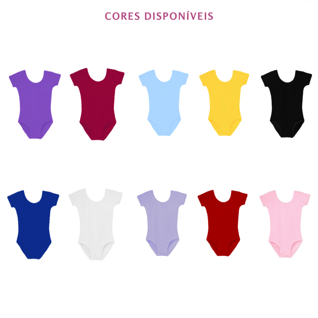 Collant's Meia Manga Em Suplex Coloridos Ballet Infantil - Para Bailarinas