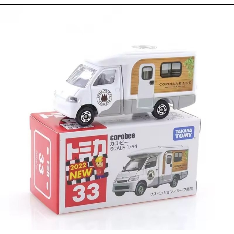 Miniatura Tomica Toyota Corolla Base Corobee 1:64 – Caminhão Motorhome com caixinha acrílica