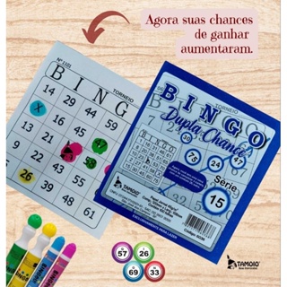 1500 Cartelas de Bingo Dupla Chance (Novidade) em Oferta na Shopee