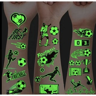 Tatuagem Temporária Brilha no Escuro CodV03 Tatuagem Tema Jogo de Futebol Tatuagem Infantil Menino