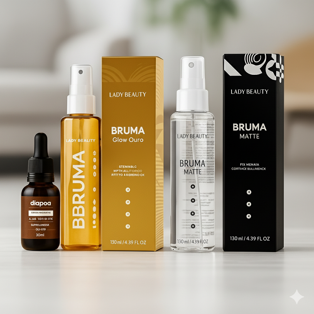 Kit Fixador de Maquiagem Profissional – Blindagem + Bruma Matte + Bruma Glow | Alta Fixação em Oferta na Shopee