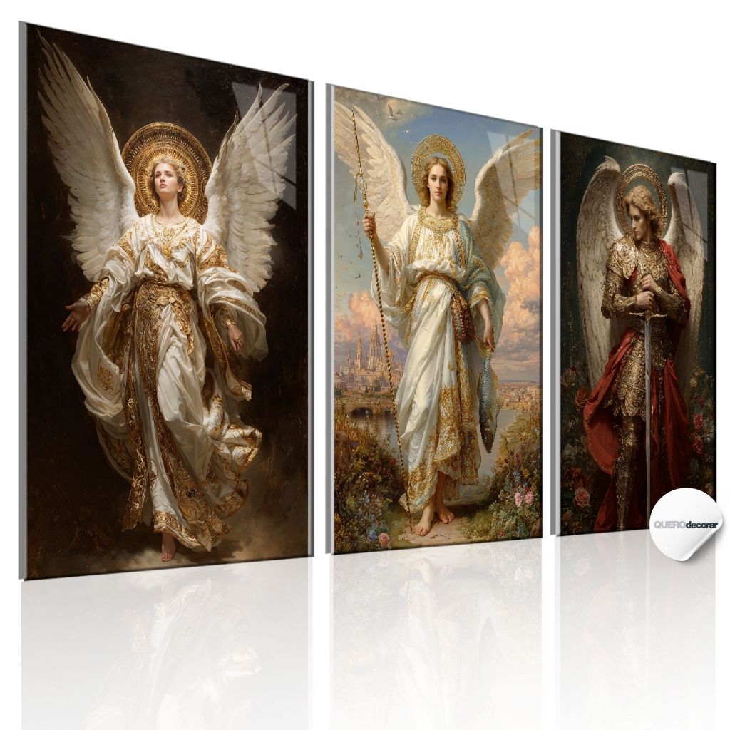 Quadros Decorativos Anjos Celestiais Fé e Proteção Quadro Religioso Angelical Parede Sala Quarto Elegante em Oferta na Shopee