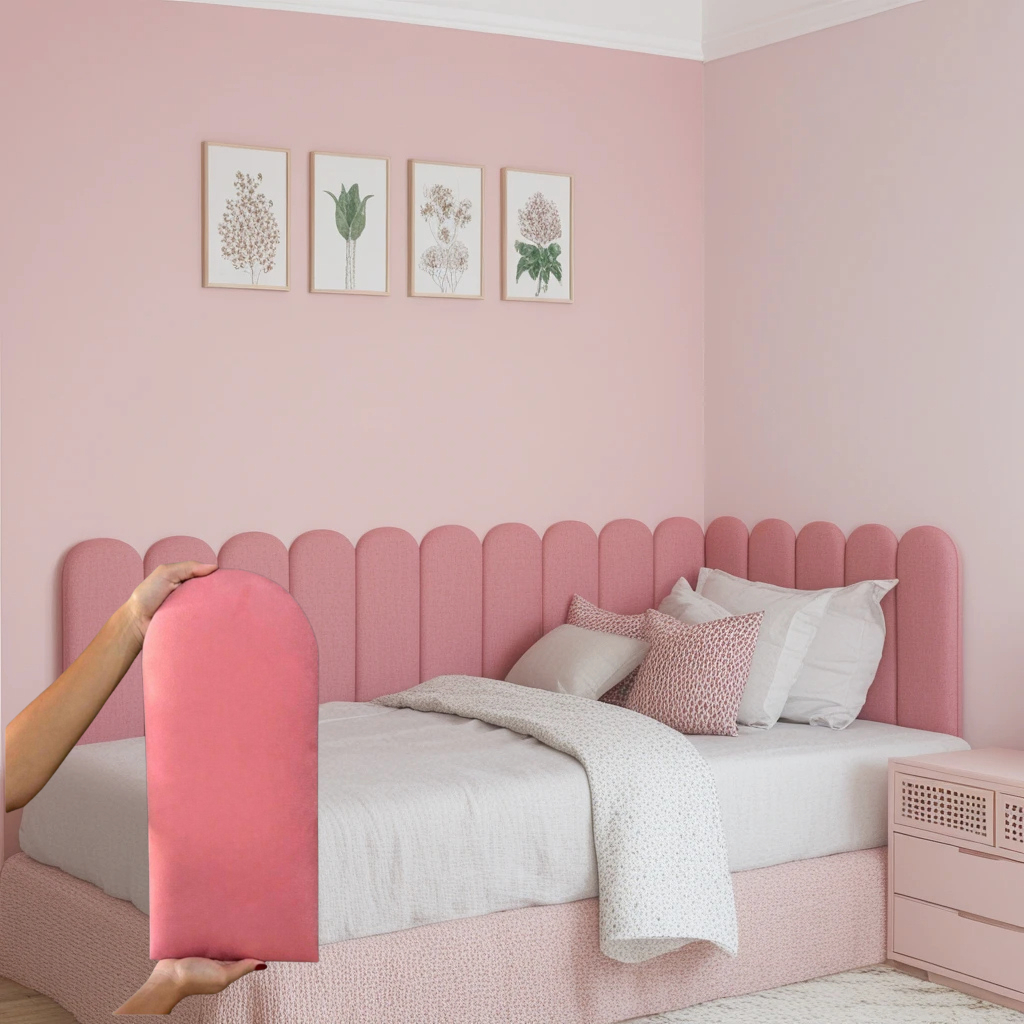 Kit Até 15 Cabeceira Estofada Modular Nuvem 45x20 Completa Adesiva Para Cama Box Solteiro Casal King