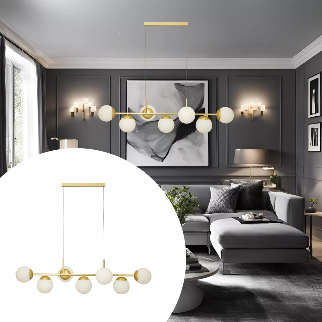 Lustre Jabuticaba pendente de teto modelo jabuticaba com 7 globos de vidro soquete para lampadas E27